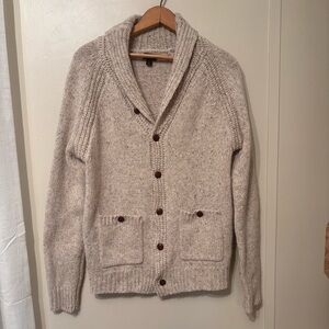 Men's Cream Shawl Collar Cardigan